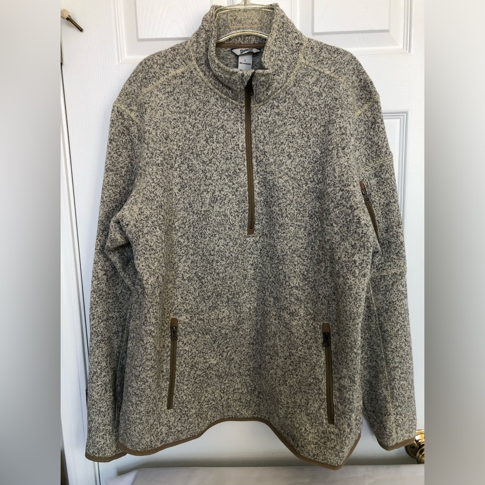 Duluth Trading Co Men’s Large Half Zip Up Mock Long Sleeve Fleece Sweater